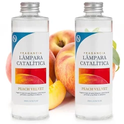 Pack économique 2x Parfum pour lampe catalytique 200 ml : Arôme Peach Velvet - Profitez plus longtemps de votre parfum préféré>Mamamanuela Best