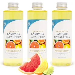 Mamamanuela Pack économique 3x Parfum pour lampe catalytique 500 ml : Arôme Winter Citrus - Profitez plus longtemps de votre parfum préféré* Désodorisant Et Parfum D'Ambiance