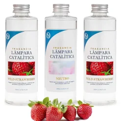 Mamamanuela Pack économique 3x Parfums pour lampe catalytique 200 ml : 2 arôme Wild Strawberry + nettoyant neutre* Désodorisant Et Parfum D'Ambiance