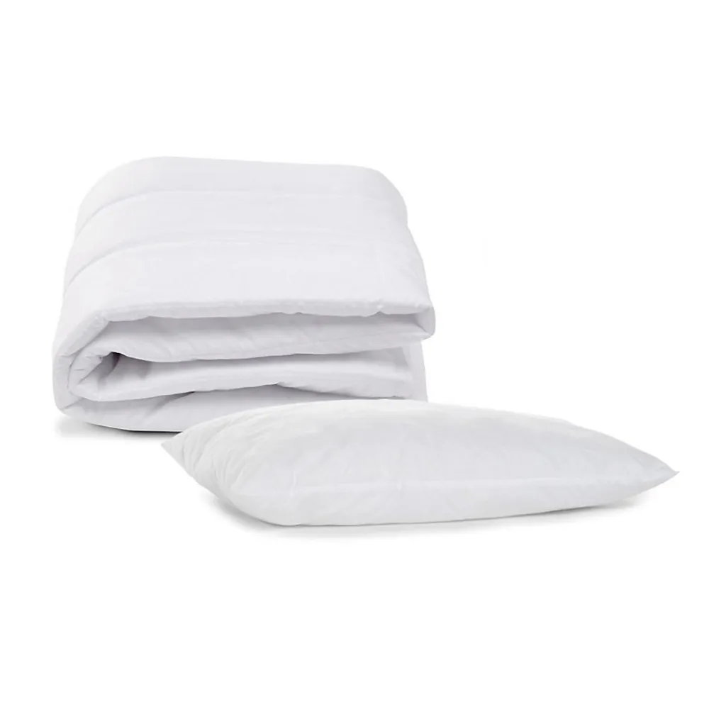 Pack couette + oreiller bébé LAVABLE A 95 C>Bleu Calin New