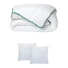 Vente-unique Pack Couette tempérée 220 x 240 + 2 oreillers 60 x 60 cm - Anti-acariens naturel Greencare - AZYLIA II* Couette