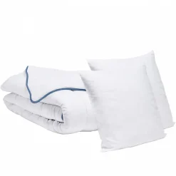 Pack Couette Tempérée 240x260cm + 2 Oreillers 60x60cm>Bleu Calin Sale