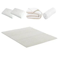 Pack Douce Nuit Surmatelas + Protège matelas + Couette + Oreillers 180x200 cm>Olympe Literie Best