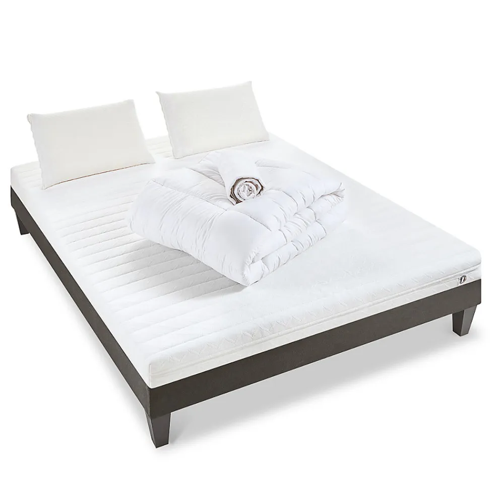 Pack Egio 160x200 cm Matelas Mousse + Sommier Bois + Accessoires>Olympe Literie Sale