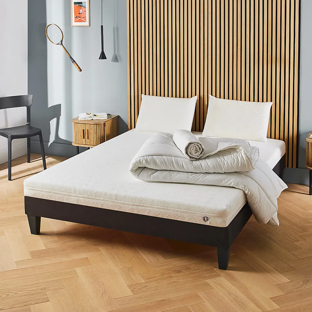 Pack Egio 160x200 cm Matelas Mousse + Sommier Bois + Accessoires>Olympe Literie Sale