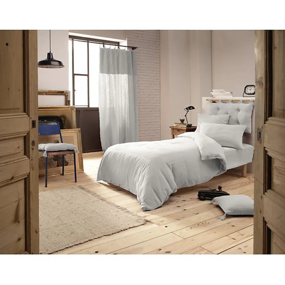 L'Effet Papillon Pack housse de couette "Gaïa" toutes dimensions "Gaze de Coton" - Gaïa Nuage - Pack 3 Pièces pour lit 90 x 190 cm (1 Housse de cou* Housse De Couette