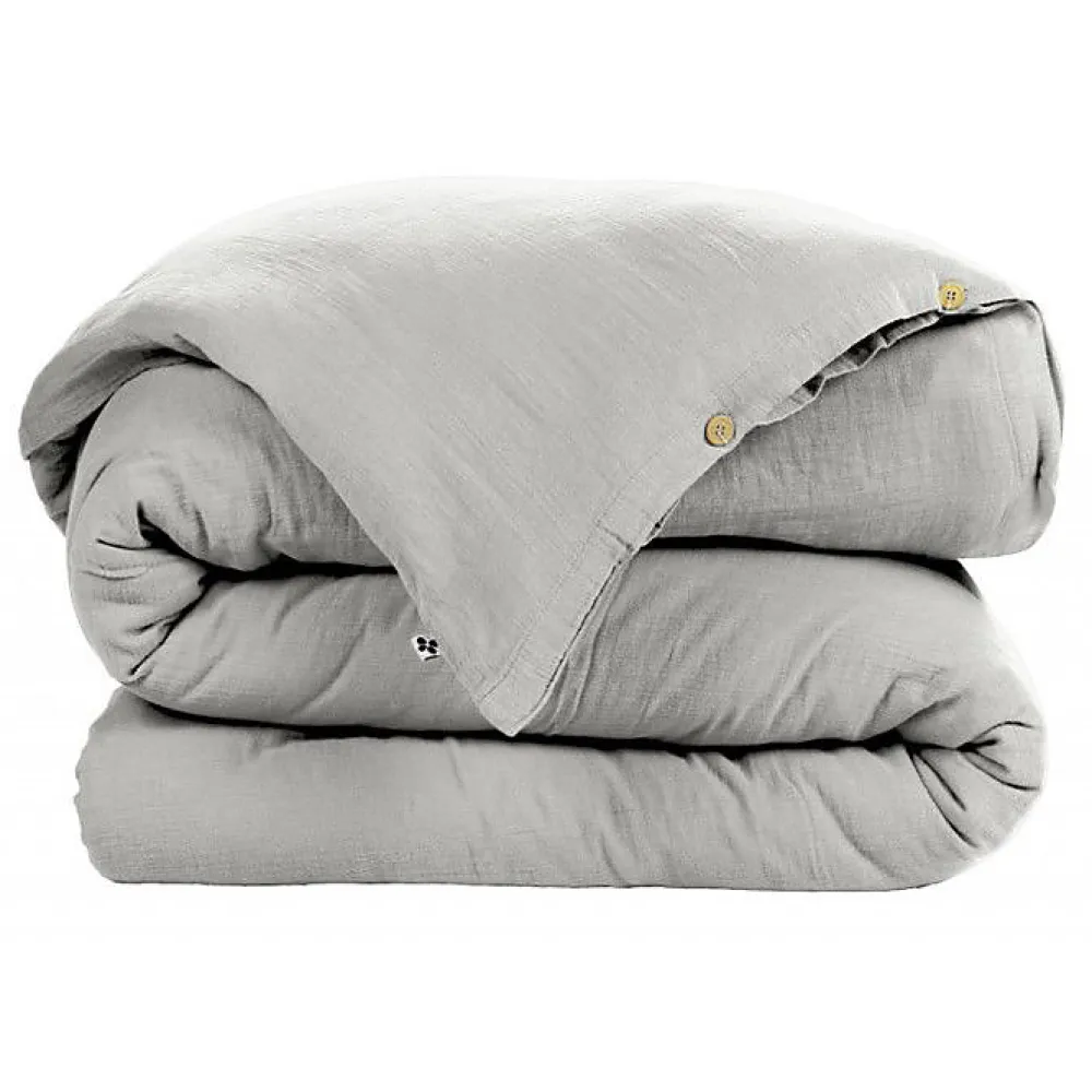 L'Effet Papillon Pack housse de couette "Gaïa" toutes dimensions "Gaze de Coton" - Gaïa Nuage - Pack 3 Pièces pour lit 90 x 190 cm (1 Housse de cou* Housse De Couette