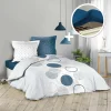 Pack housse de couette 260x240 cm voie lactee + drap housse 160 x 200 bleu>Douceur D'Intérieur Discount