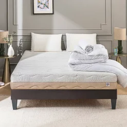 Bellecour Pack Leman 140x200 cm Matelas Mousse + Sommier Bois + Accessoires* Ensemble Sommier Et Matelas