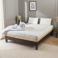 Bellecour Pack Leman 140x200 cm Matelas Mousse + Sommier Bois + Accessoires* Ensemble Sommier Et Matelas