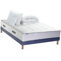 Pack matelas ressort 7 zones sommier oreiller couette 160x200>Idliterie Best