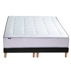 Pack matelas ressort 7 zones sommier oreiller couette 2x80x200><noscript><img width=