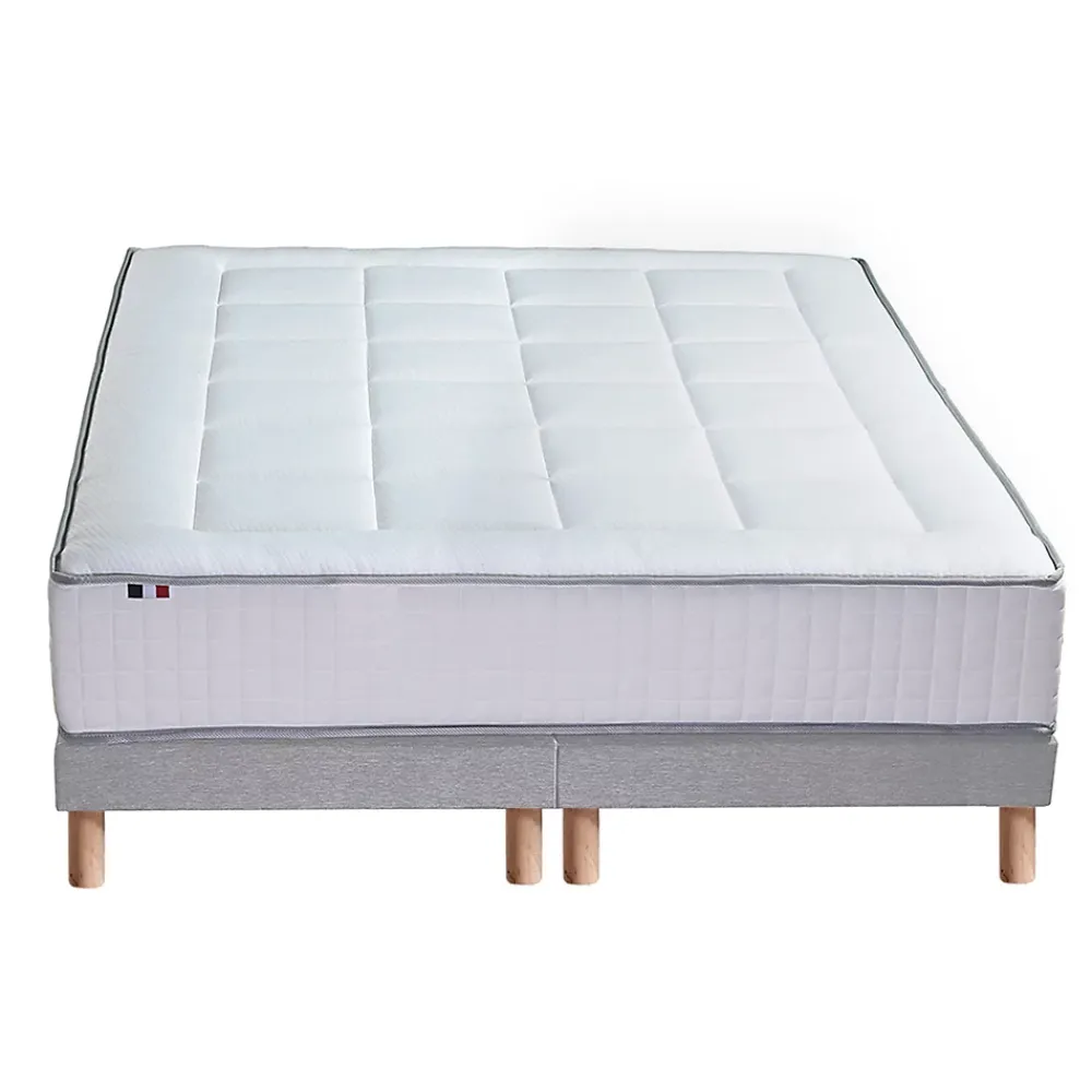 Idliterie Pack matelas ressort et visco et 2 sommiers couette oreiller 180x200* Ensemble Sommier Et Matelas