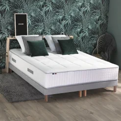 Idliterie Pack matelas ressort et visco et 2 sommiers couette oreiller 160x200* Ensemble Sommier Et Matelas