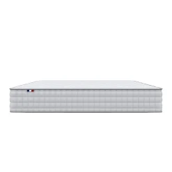 Pack matelas ressorts ASTRE + sommier kit gris + couette et oreillers 140x200><noscript><img width=