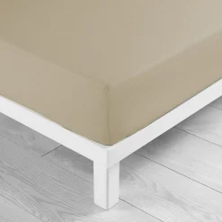 Pack parure de couette 260x240 cm So natural + drap housse 160x200x30 Beige><noscript><img width=