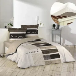 Pack parure de couette 260x240 cm So natural + drap housse 160x200 Blanc>L'Effet Papillon Sale