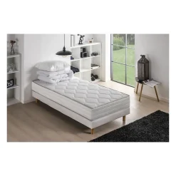 Deko Dream Pack pret a dormir MALIN - Matelas + sommier 90 x 190 + couette + oreiller* Ensemble Sommier Et Matelas