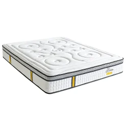 Pack Reina 2.0 180x200 cm Matelas Ressorts + Sommier Bois + Accessoires><noscript><img width=