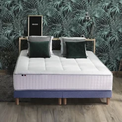 Idliterie Pack ressort 7 zones mémoire forme sommier couette oreiller 180x200* Ensemble Sommier Et Matelas