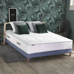 Idliterie Pack ressort 7 zones mémoire forme sommier couette oreiller 180x200* Ensemble Sommier Et Matelas