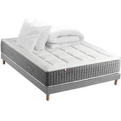 Idliterie Pack ressort 7 zones sommier couette oreiller 140x190* Ensemble Sommier Et Matelas