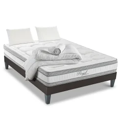 Pack Royal 5 Etoiles 140x190 cm Matelas Mousse + Sommier Bois + Accessoires>Hypsom