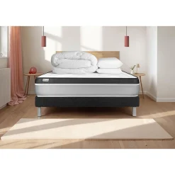 Vitalit Pack sommier kit matelas Mousse polyuréthane à mémoire de forme avec couette et oreillers* Ensemble Sommier Et Matelas