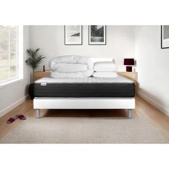 Pack sommier kit matelas Mousse polyuréthane à mémoire de forme avec couette et oreillers>Vitalit Best