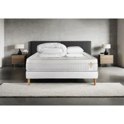 Pack sommier kit matelas Ressorts ensachés et mémoire de forme avec couette et oreillers>Litier Deluxe Best