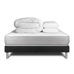 Pack sommier kit matelas Mousse polyuréthane à mémoire de forme avec couette et oreillers>Vitalit Clearance