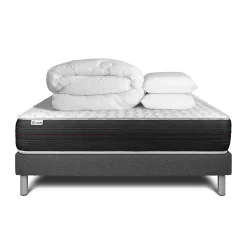 Vitalit Pack sommier kit matelas Ressorts ensachés avec couette et oreillers* Ensemble Sommier Et Matelas