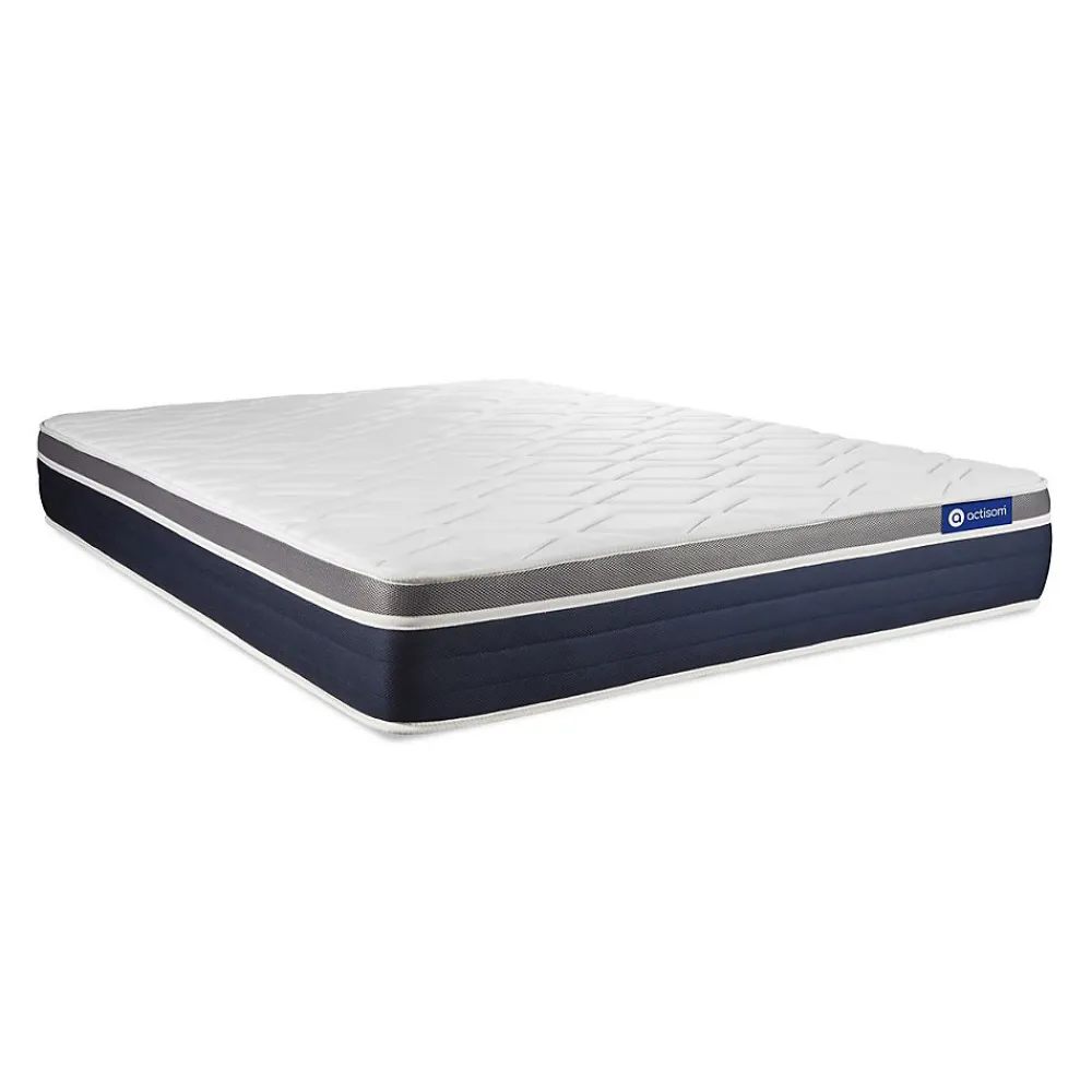 Actisom Pack sommier kit matelas Ressorts ensachés et mémoire de forme avec couette et oreillers* Ensemble Sommier Et Matelas