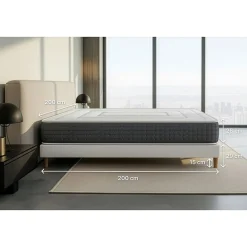Litier Deluxe Pack sommier kit matelas Ressorts ensachés et mémoire de forme avec couette et oreillers* Ensemble Sommier Et Matelas