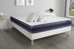 Actisom Pack sommier kit matelas Latex et mémoire de forme avec couette et oreillers* Ensemble Sommier Et Matelas