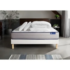 Pack sommier kit matelas Mémoire de forme avec couette et oreillers>Actisom Clearance
