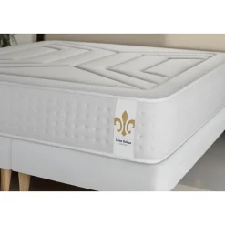 Pack sommier kit matelas Ressorts ensachés et mémoire de forme avec couette et oreillers><noscript><img width=