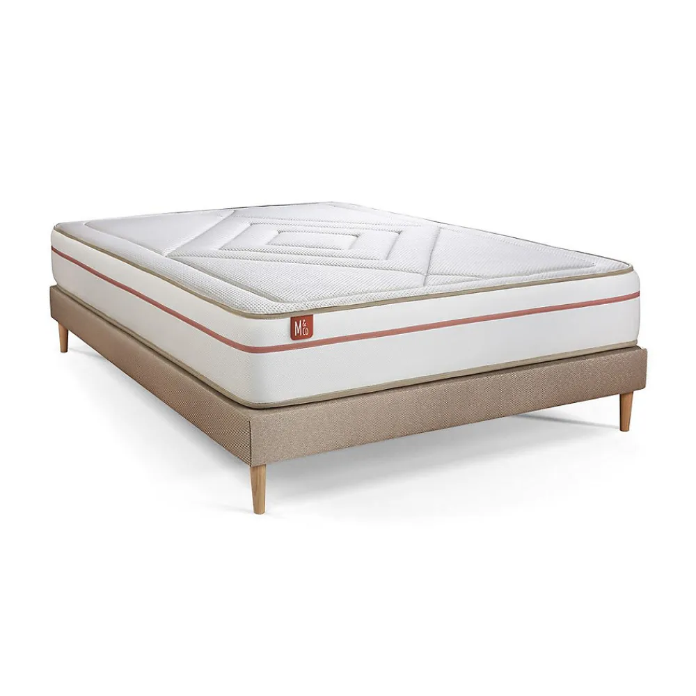 Pack sommier kit matelas Mémoire de forme avec couette et oreillers>Marmottes & Co Discount