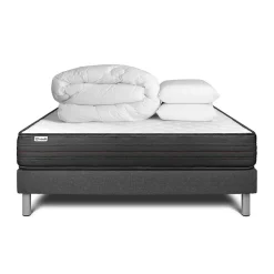Vitalit Pack sommier kit matelas Mousse polyuréthane à mémoire de forme avec couette et oreillers* Ensemble Sommier Et Matelas
