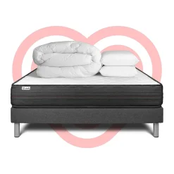 Vitalit Pack sommier kit matelas Mousse polyuréthane à mémoire de forme avec couette et oreillers* Ensemble Sommier Et Matelas