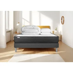 Vitalit Pack sommier kit matelas Mousse polyuréthane à mémoire de forme avec couette et oreillers* Ensemble Sommier Et Matelas