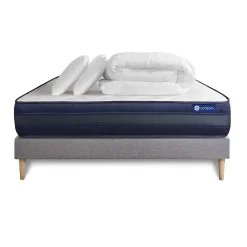 Pack sommier kit matelas Ressorts ensachés et mémoire de forme avec couette et oreillers>Actisom Outlet