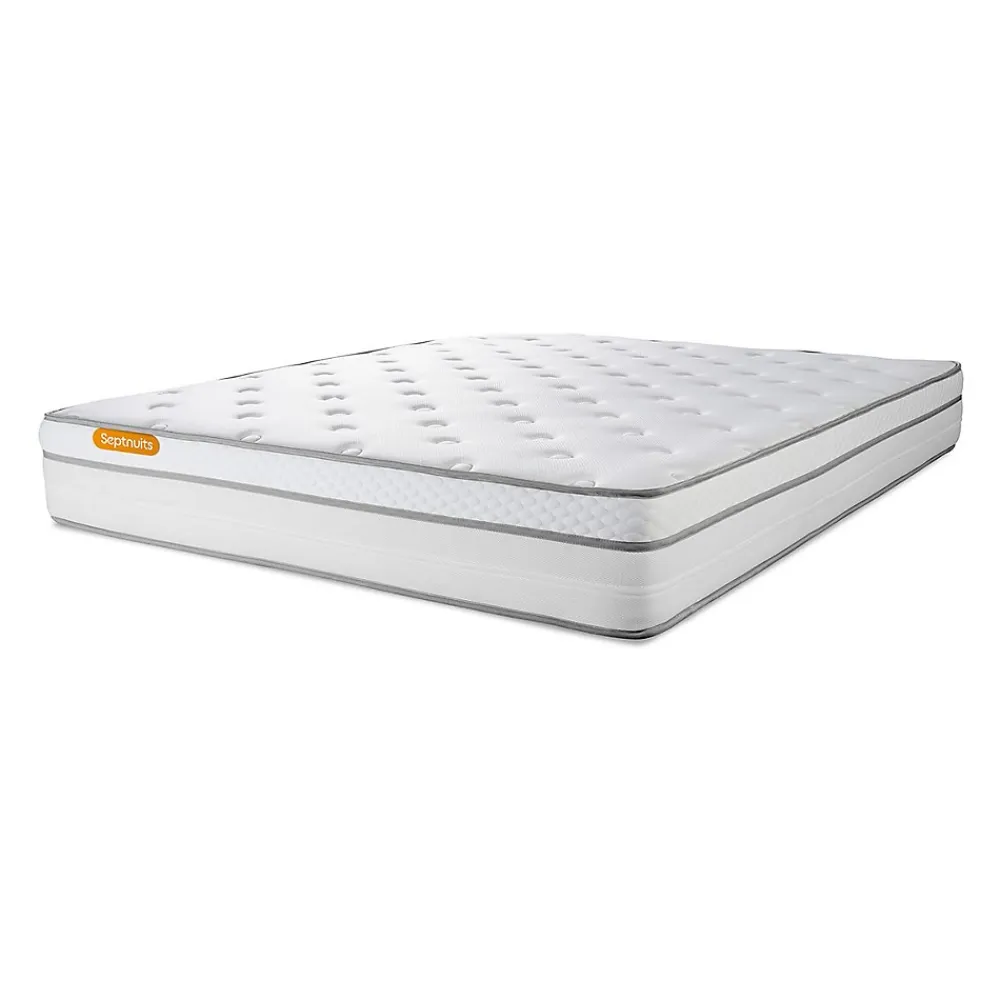 Sept Nuits Pack sommier kit matelas Ressorts ensachés et mémoire de forme avec couette et oreillers* Ensemble Sommier Et Matelas