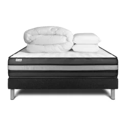 Pack sommier kit matelas Mousse polyuréthane à mémoire de forme avec couette et oreillers>Vitalit Clearance