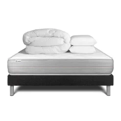 Vitalit Pack sommier kit matelas Mousse polyuréthane à mémoire de forme avec couette et oreillers* Ensemble Sommier Et Matelas