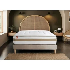 Marmottes & Co Pack sommier kit matelas Ressorts ensachés et mémoire de forme avec couette et oreillers* Ensemble Sommier Et Matelas