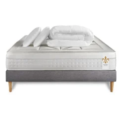 Pack sommier kit matelas Ressorts ensachés et mémoire de forme avec couette et oreillers>Litier Deluxe Best