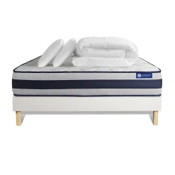 Pack sommier kit matelas Ressorts ensachés et mémoire de forme avec couette et oreillers>Actisom Online
