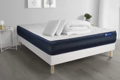 Actisom Pack sommier kit matelas Latex et mémoire de forme avec couette et oreillers* Ensemble Sommier Et Matelas