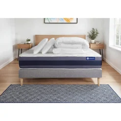 Pack sommier kit matelas Mémoire de forme avec couette et oreillers>Actisom Hot